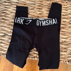 Gymshark Black Leggings Elastic Waistband Full-Length